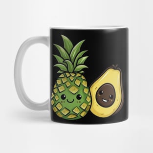 Cute Kawaii Avocado and Pinapple Mug